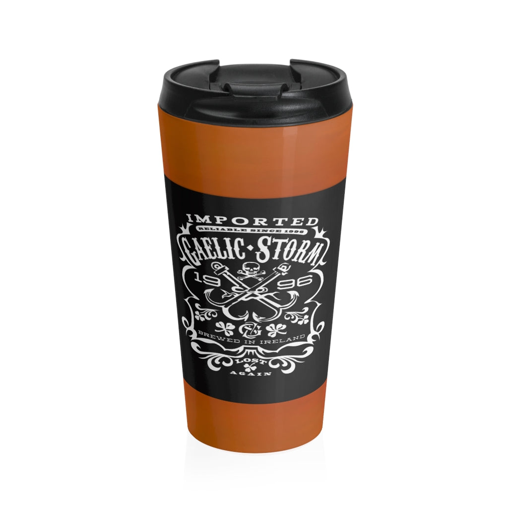 Stainless Steel Travel Mug, Whiskey Logo